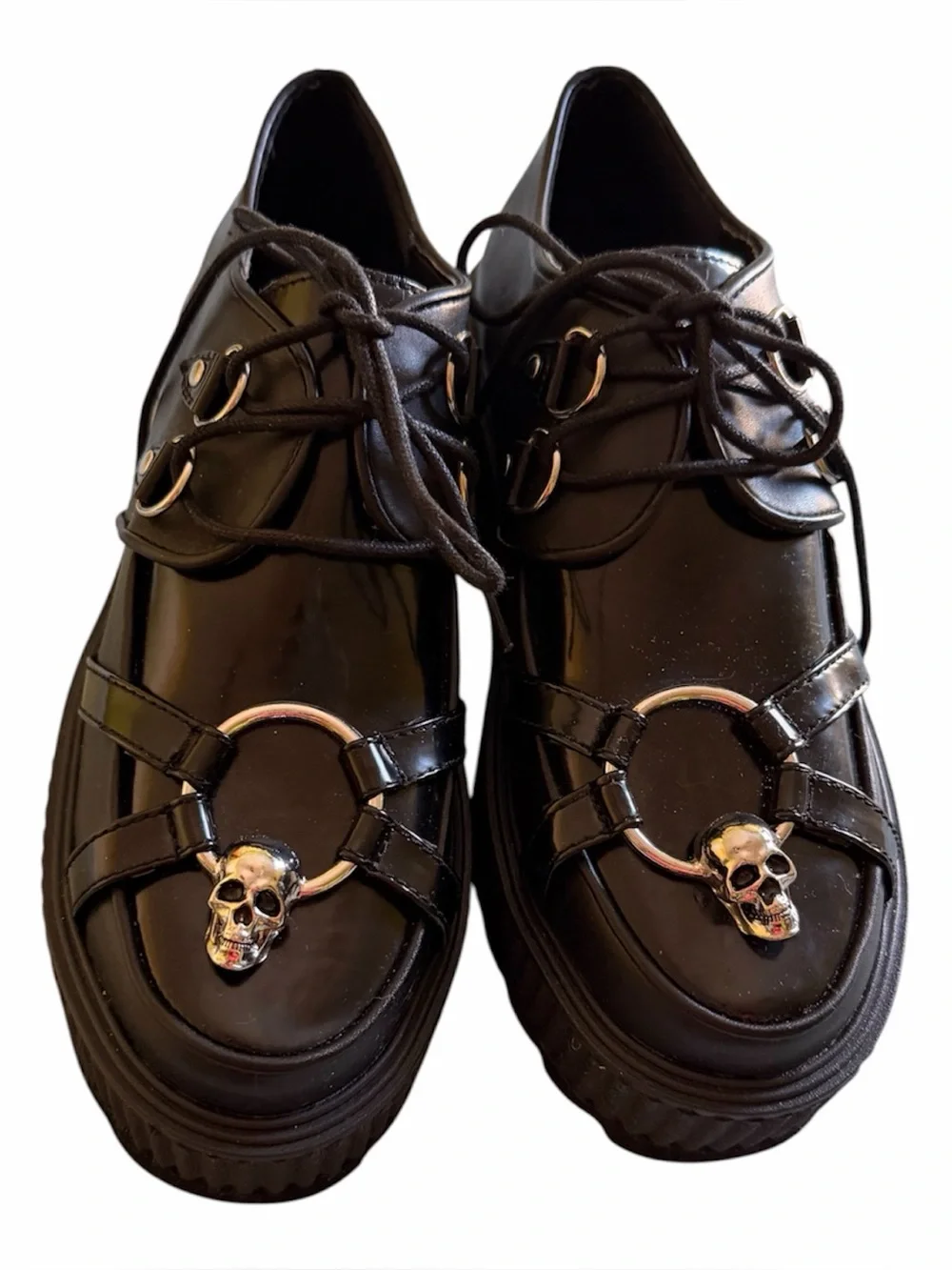 Killstar Black Skull Creepers platform shoes 38 EU goth emo witchy punk